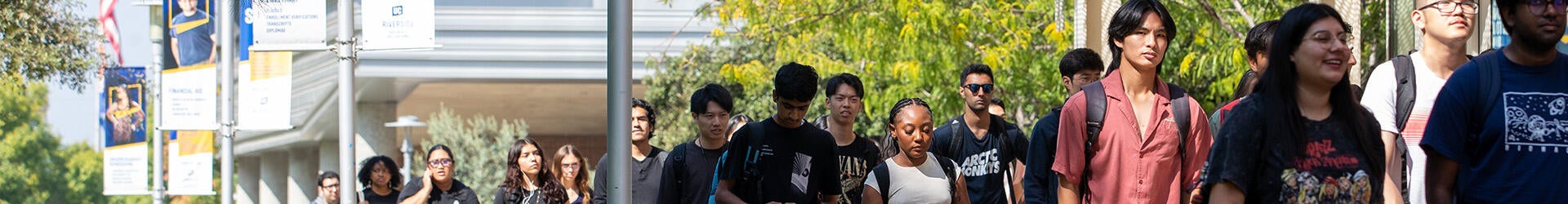 Students walking on campus