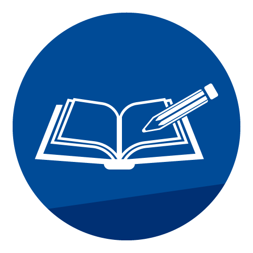 An open book with a pencil