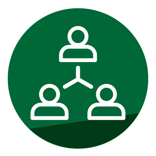 Three people linked together