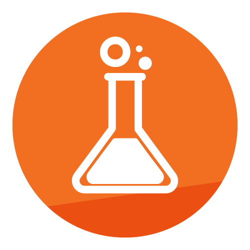 A chemistry beaker to represent the research students do at UCR